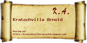Kratochvilla Arnold névjegykártya